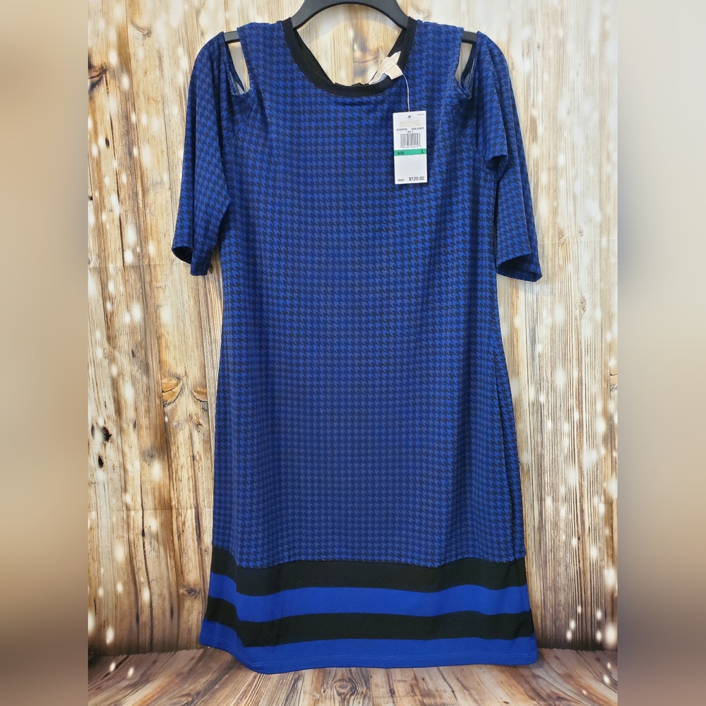 Michael Kors Cold Shoulder Houndstooth Dress - Picture 3 of 7